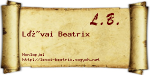 Lévai Beatrix névjegykártya
